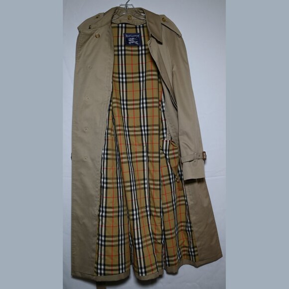 Burberry Men's Tan Nova Check Wool Lined Car Trench Coat - Size REGULAR 40 - Picture 9 of 9